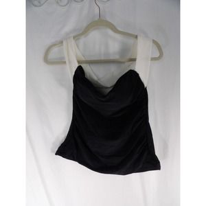 Tempt Me Womens Black Sleeveless Sweetheart Neck Pullover Blouse Top Size XL